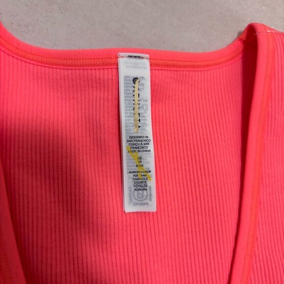 Athleta Aurora Crop Rib Tank NEW with tags Size XS Sunset Glow - Picture 11 of 16
